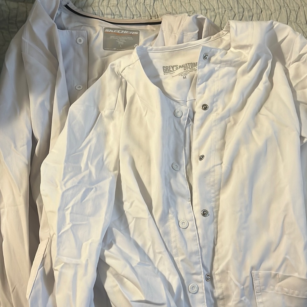 2 White Scrub Jackets